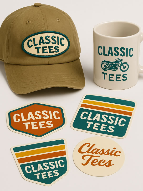 MinaTees Marketing Materials - Cups, Hats, Stickers
