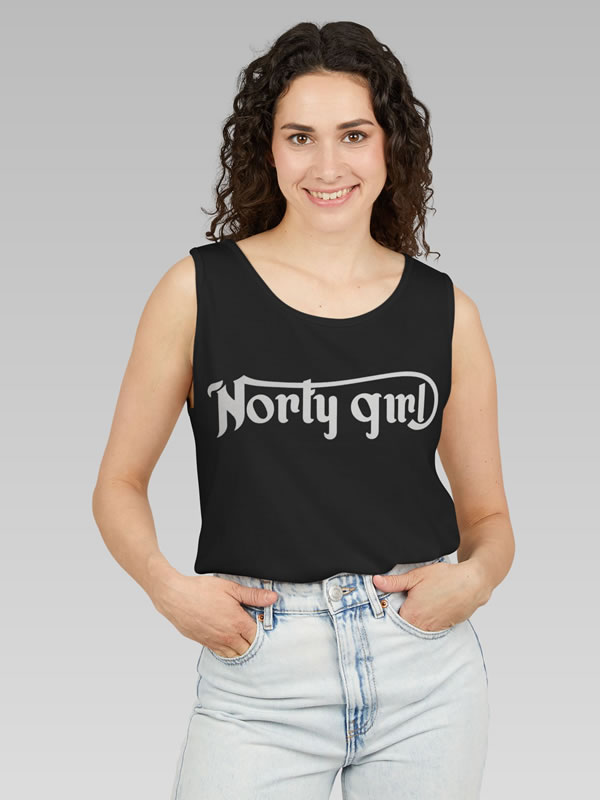 Norty Girl - Designed Tank Top - Black Front2 Tank Top